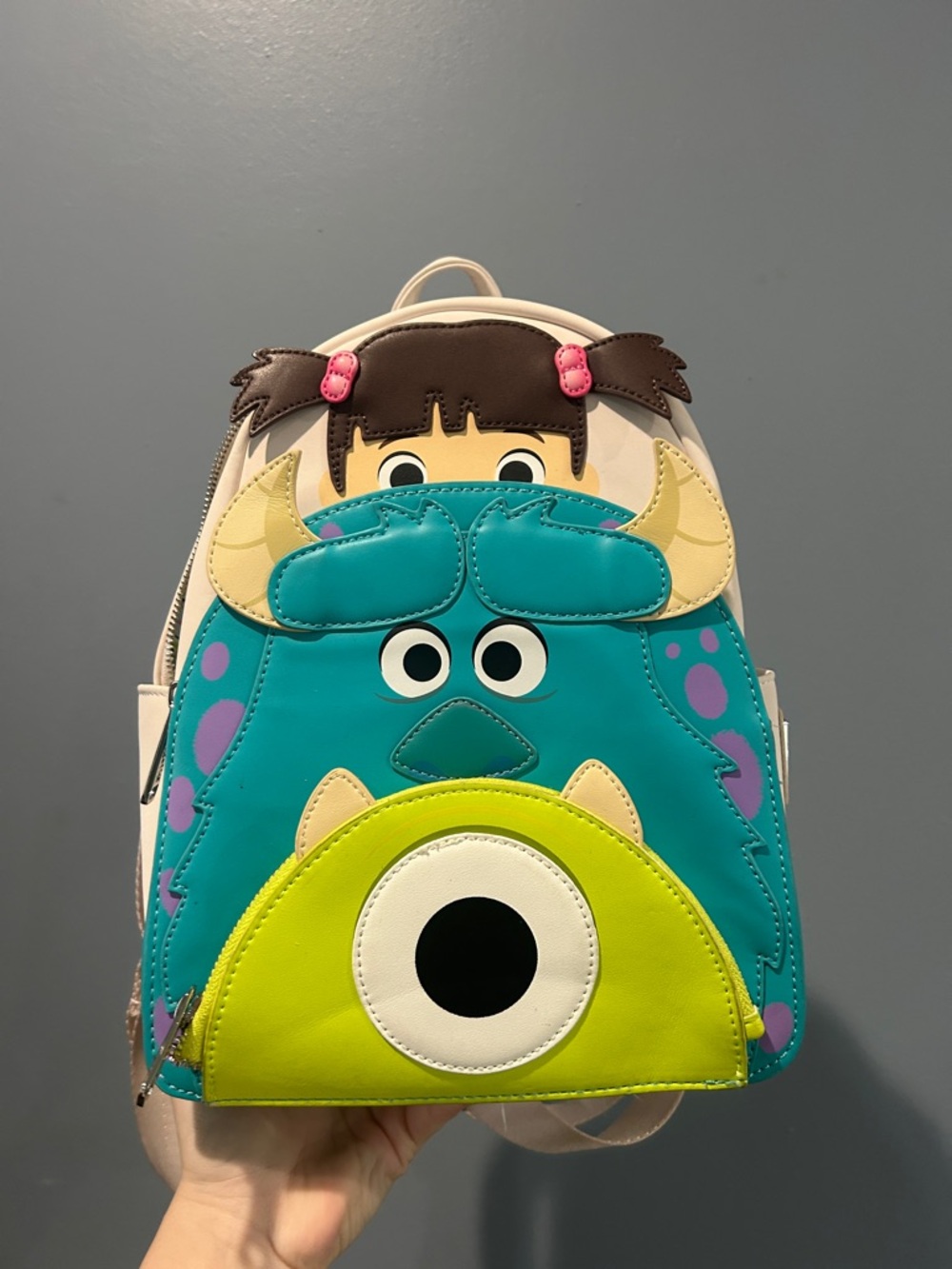 Disney Monsters, Inc. Sulley & Boo Teal Green Purple Mini Backpack